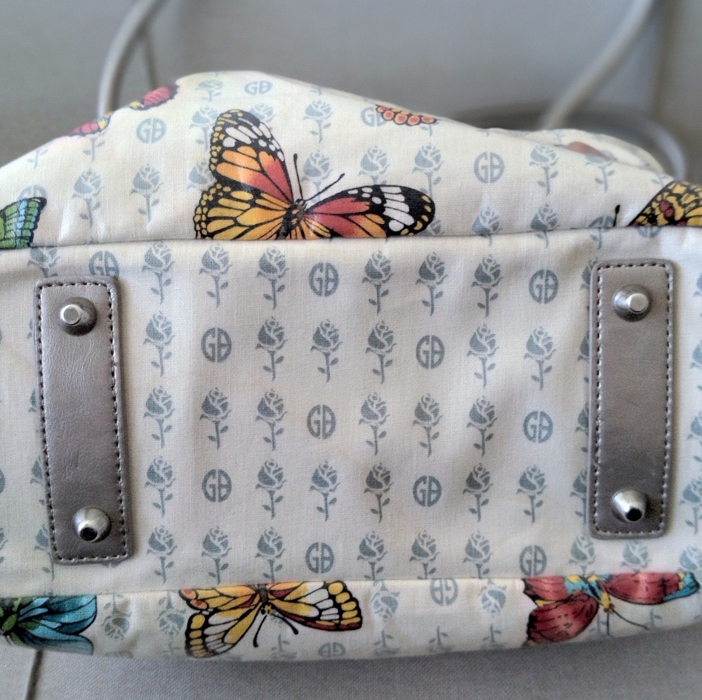 Vintage Giani Bernini Butterflies Handbag Tote Bag Purse - Picture 7 of 16